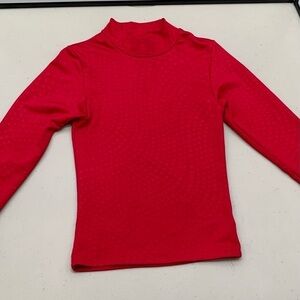 Champion Shirt Kid Size Small Red Mock Long Sleeve Boy